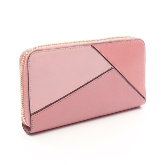 Loewe Puzzle Zip Around Wallet round long leather pink - Picture 2 of 8
